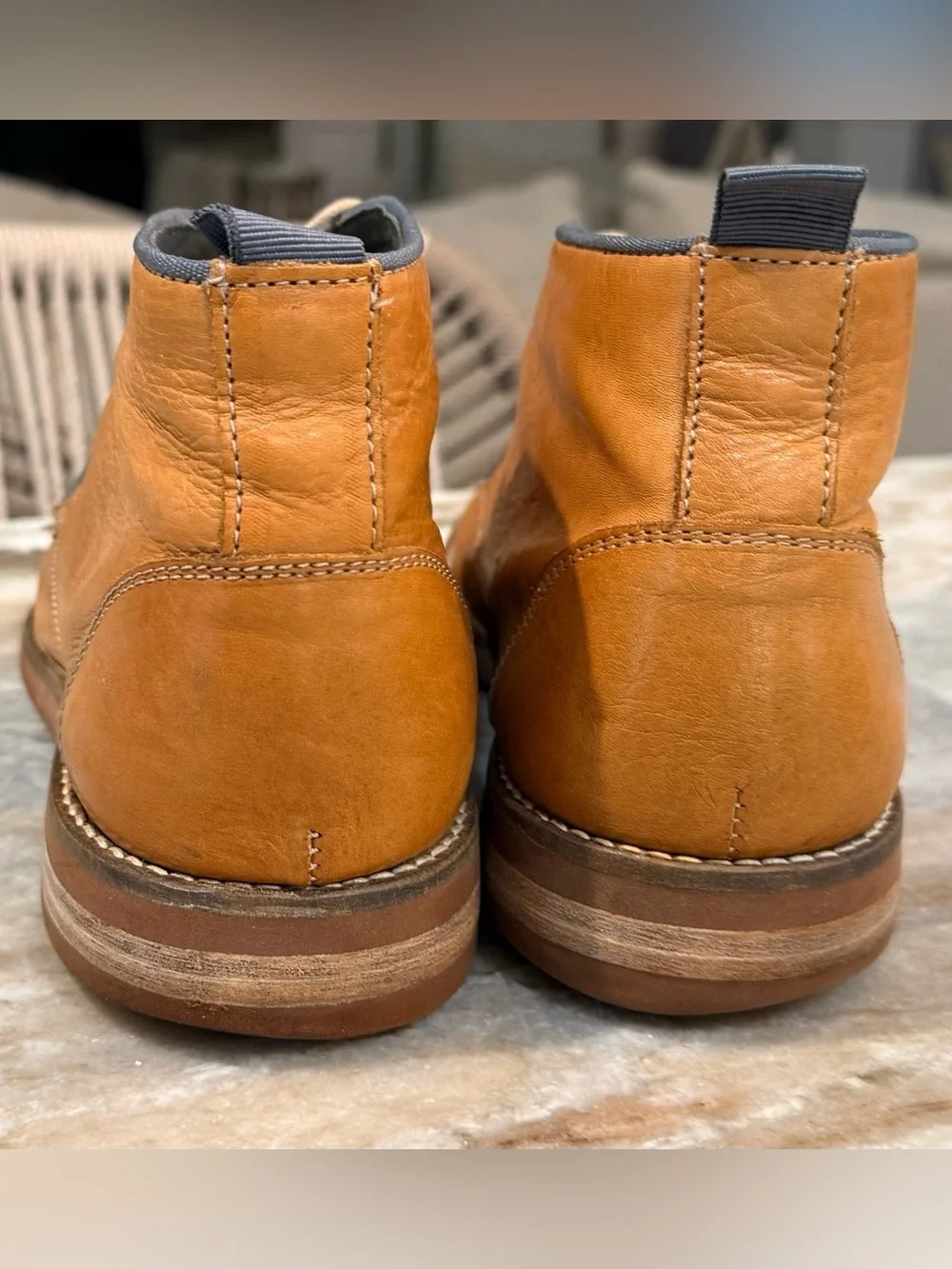 Mens JOHNSTON & MURPHY Brown leather lace up chukka boots- Size 10.5